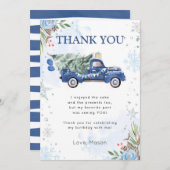 Winter Truck Blue Boy Geburtstag Danke Karte (Vorne/Hinten)