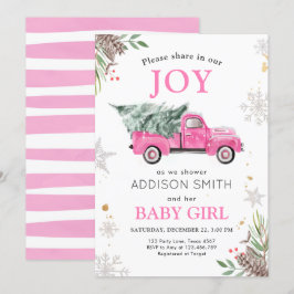 Winter Truck Share Joy Baby Dusche Kälte Außenbere Einladung