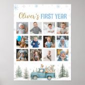 Winter Truck Woodland First Year Photo Milestone Poster (Vorne)