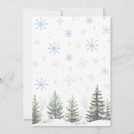 Winter Truck Woodland Onederland 1st Birthday Einladung (Rückseite)