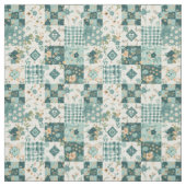 Winter Türkis Blau Patchwork Vintage Quilt Stoff (Muster)