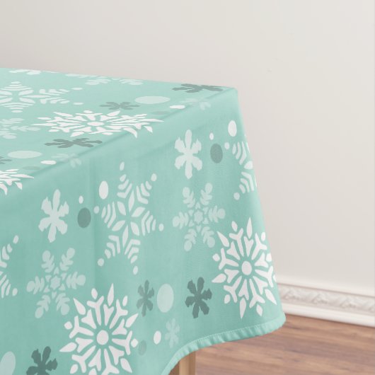 Winter Turquoise-Blue Snowflake Weihnachtssaison Tischdecke (Beispiel)