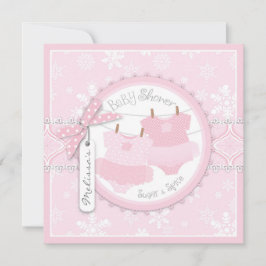 Winter Tutus & Schneeflocken Twin Girls Babydusche Einladung