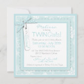 Winter Tutus & Schneeflocken Twin Girls Babydusche Einladung (Rückseite)