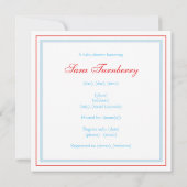 Winter Twin Girl Deers Babydusche Einladung (Rückseite)