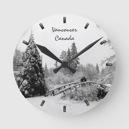 Winter-Uhr-kundenspezifische Runde Wanduhr (Vorderseite)