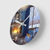 Winter-Uhr Runde Wanduhr (Winkel)