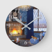 Winter-Uhr Runde Wanduhr (Vorderseite)