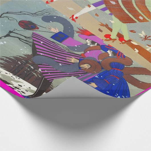 WINTER UND FALL ART DECO SCHÖNHEIT GESCHENKPAPIER (Ecke)