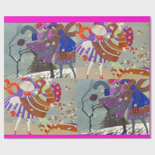 WINTER UND FALL ART DECO SCHÖNHEIT GESCHENKPAPIER