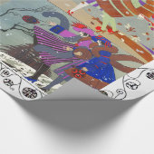 WINTER UND FALL ART DECO SCHÖNHEIT, weiß Geschenkpapier (Ecke)