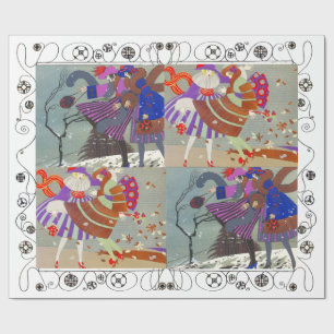 WINTER UND FALL ART DECO SCHÖNHEIT, weiß Geschenkpapier