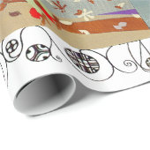 WINTER UND FALL ART DECO SCHÖNHEIT, weiß Geschenkpapier (Rolleneckpunkt)