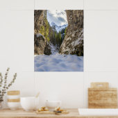 Winter- und Frühlingstal und Berge Poster (Küche)