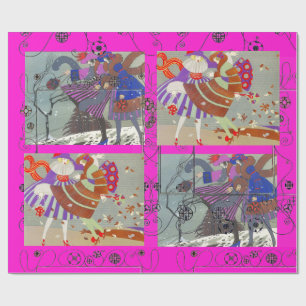 WINTER- UND HERBST-ART-DECO-SCHÖNHEIT-MODE GESCHENKPAPIER