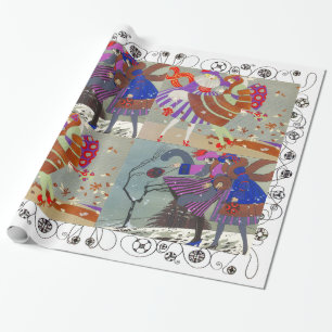WINTER- UND HERBST-ART-DECO-SCHÖNHEIT MODE, weiß Geschenkpapier