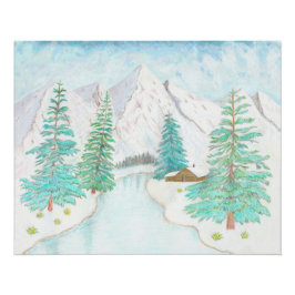 Winter- und Immergrün-Glossy-Poster Poster