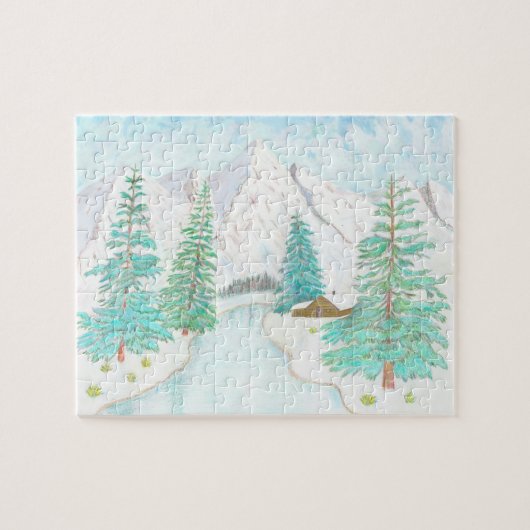 Winter- und Immergrün-Glossy-Poster Puzzle (Horizontal)