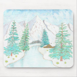 Winter und Immergrün Mousepad