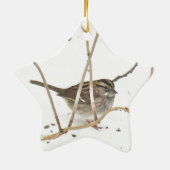Winter und Sparrow Keramik Ornament (Hinten)