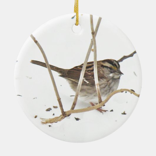 Winter und Sparrow Keramikornament (Hinten)