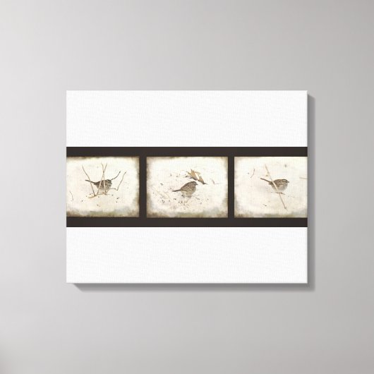 Winter und Sparrow Leinwanddruck (Vorderseite)