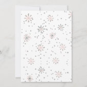 Winter Unicorn 1. Geburtstag Rosa Einladung (Rückseite)