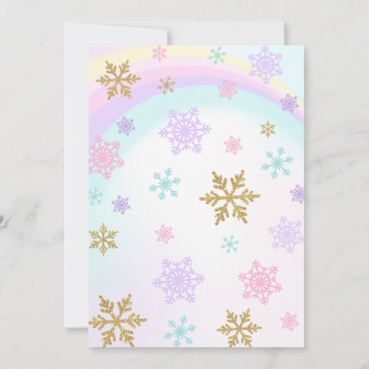 Winter Unicorn Einladung Winter ONEderland Party (Rückseite)