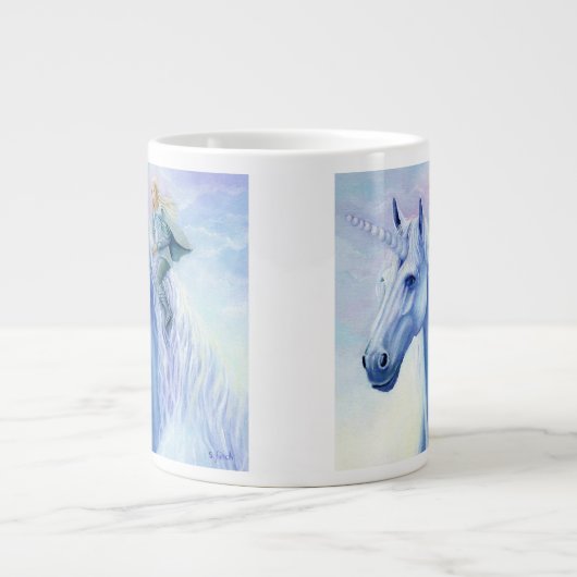 Winter Unicorn Elf Rider Jumbo-Tasse (Vorderseite)