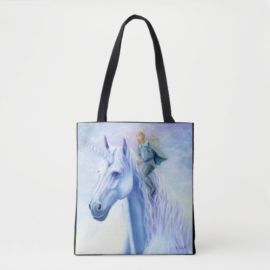 Winter Unicorn Elf Rider Tasche (Vorderseite)