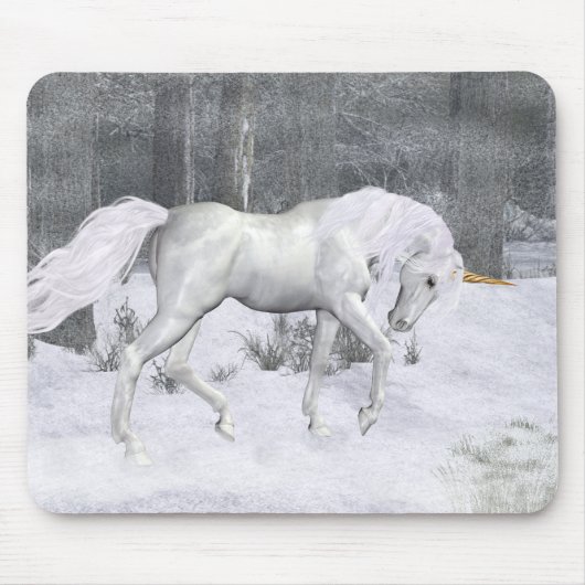 Winter Unicorn .. Fantasy Art Mousepad (Vorne)