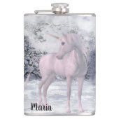 Winter Unicorn Flachmann (Vorderseite)