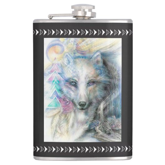 Winter Unicorn Flasche Flachmann (Vorderseite)