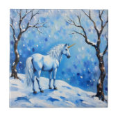Winter Unicorn Fliese (Vorderseite)