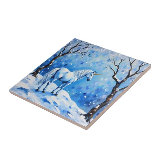 Winter Unicorn Fliese (Seite)