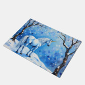 Winter Unicorn Fußmatte (Schrägansicht)