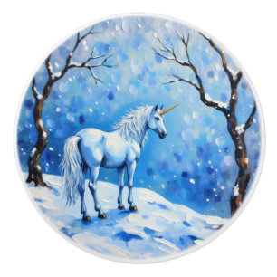 Winter Unicorn Keramikknauf