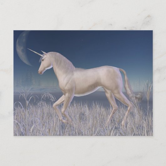 Winter Unicorn - läuft Postkarte (Vorderseite)