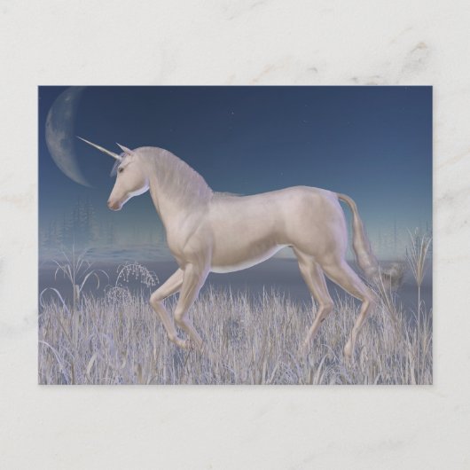 Winter Unicorn - läuft Postkarte (Vorderseite)