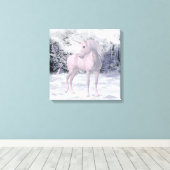 Winter Unicorn Leinwanddruck (Insitu (Holzboden))