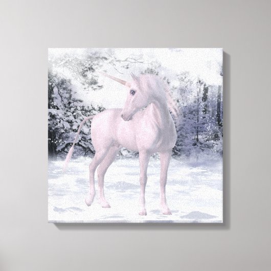Winter Unicorn Leinwanddruck (Vorderseite)