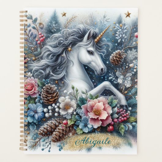 Winter Unicorn Magical Scene 6 Planer (Vorderseite)
