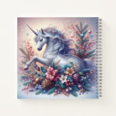 Winter Unicorn Magische Szene 5 - Personalisieren Notizblock (Rückseite)