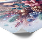 Winter Unicorn Magische Szene 5 Poster (Ecke)