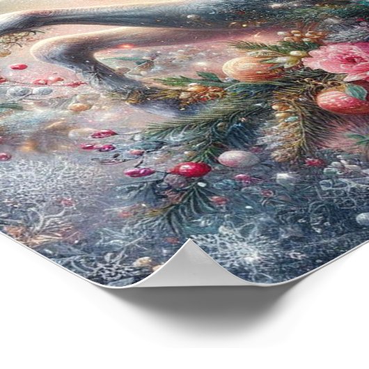 Winter Unicorn Magische Szene 7 Poster (Ecke)