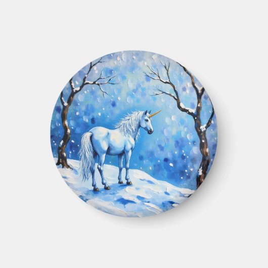 Winter Unicorn Magnet (Vorne)