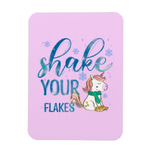 Winter Unicorn Schütteln Sie Ihre Flakes Spaß Magnet