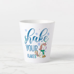 Winter Unicorn   Schütteln Sie Ihre Flakes   Spaß  Milchtasse