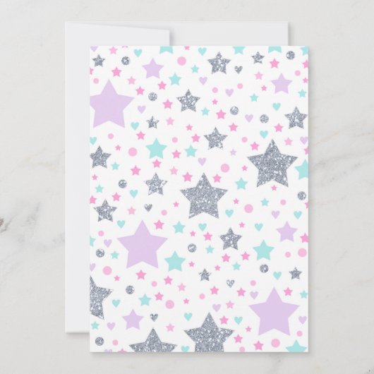 Winter Unicorn Slumber Party Einladung (Rückseite)