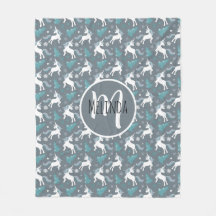 Winter Unicorns Dunkles graues Muster